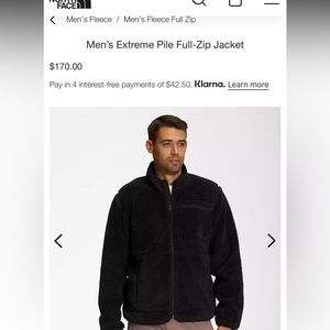 Men’s north face extreme pile, full zip jacket